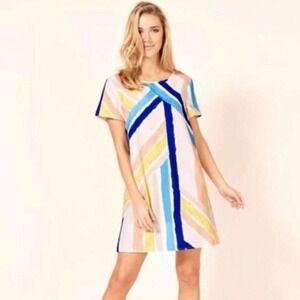 MINKPINK Shift Dress Striped Short Sleeve Mini Dress Size‎ M